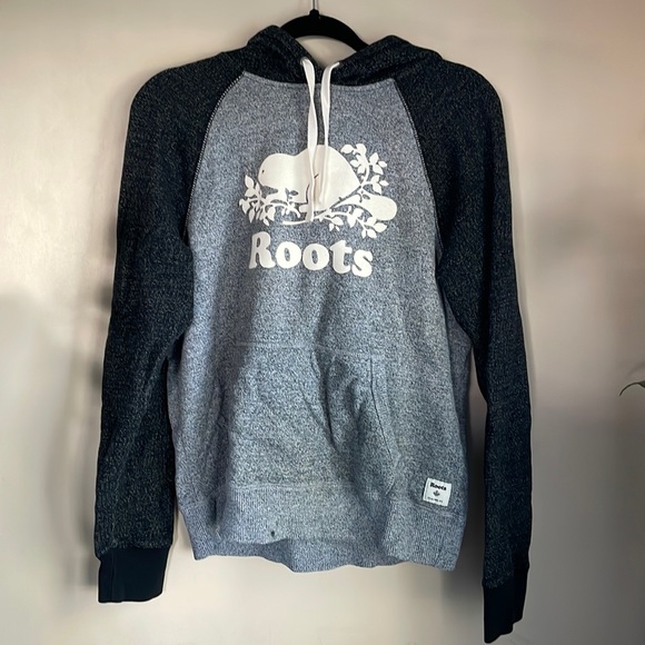 ROOTS Hoody hoodie Sweater gray black hood hooded M Kanga unisex  tourism.sg.gov.lk
